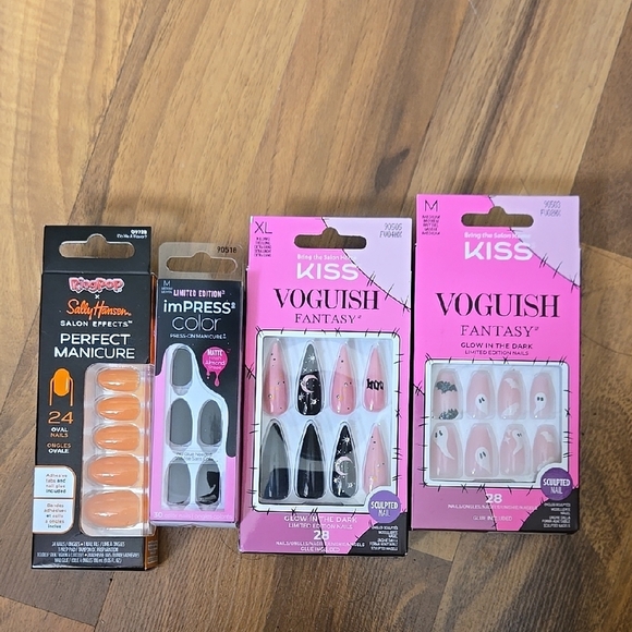 Assorted Nail Sets - Orange, Black, Pink - Picture 1 of 5
